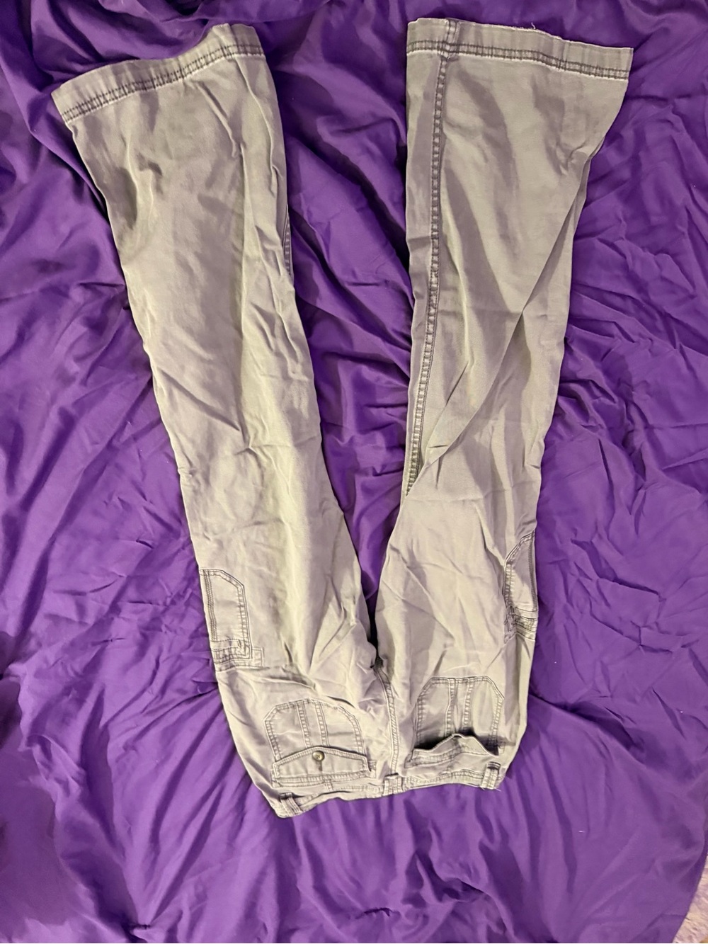 Merona Light Gray Flare Cargo Jeans - Picture 2 of 3